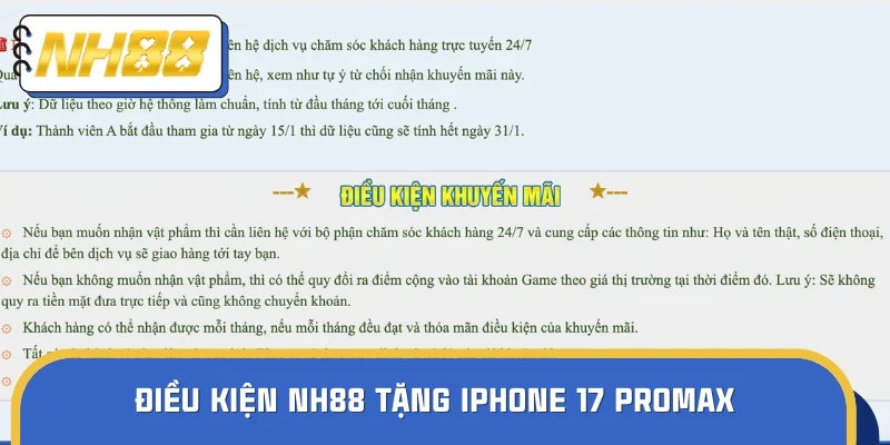 Điều kiện nhận quà và một số lưu ý quan trọng